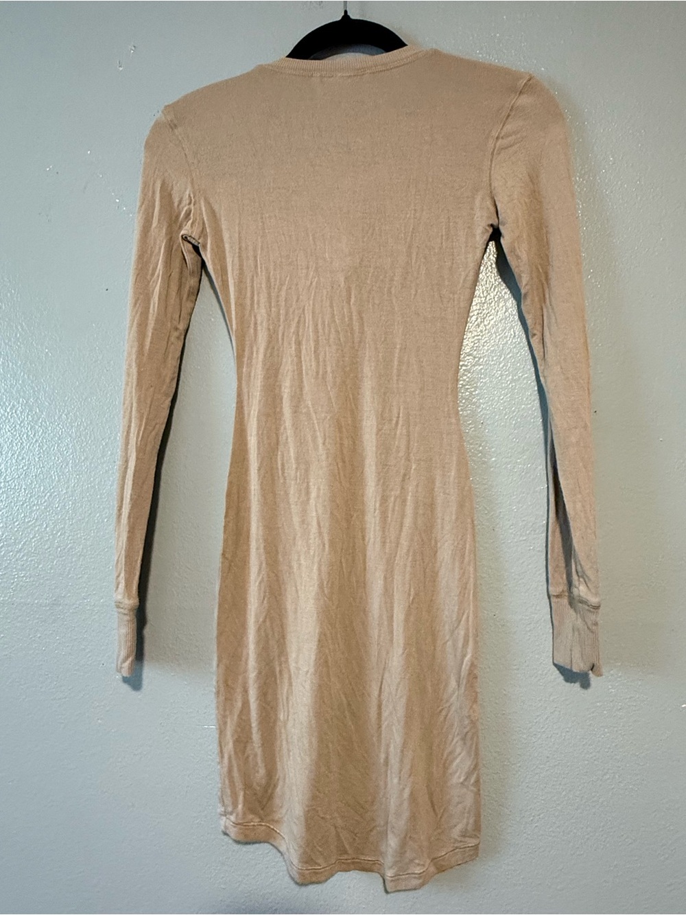 SKIMS Long Sleeve Knit Dress in Beige SIZE XXS - Picture 5 of 5